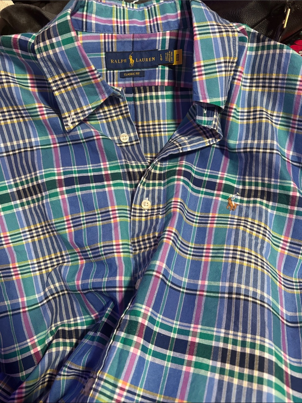 Ralph Lauren Blue Multi Plaid Button-Down Shirt